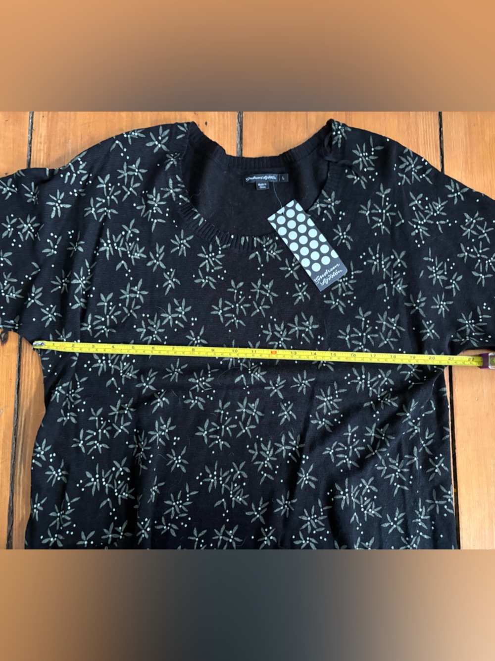 NEW Gudrun Sjoden Hassel Tunic 100% Linen Floral Short Sleeves, Size Large (L) - Picture 9 of 10